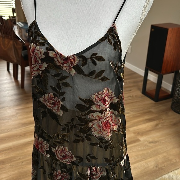 Y2K floral burnout sheer tunic top slip dress - Picture 2 of 10